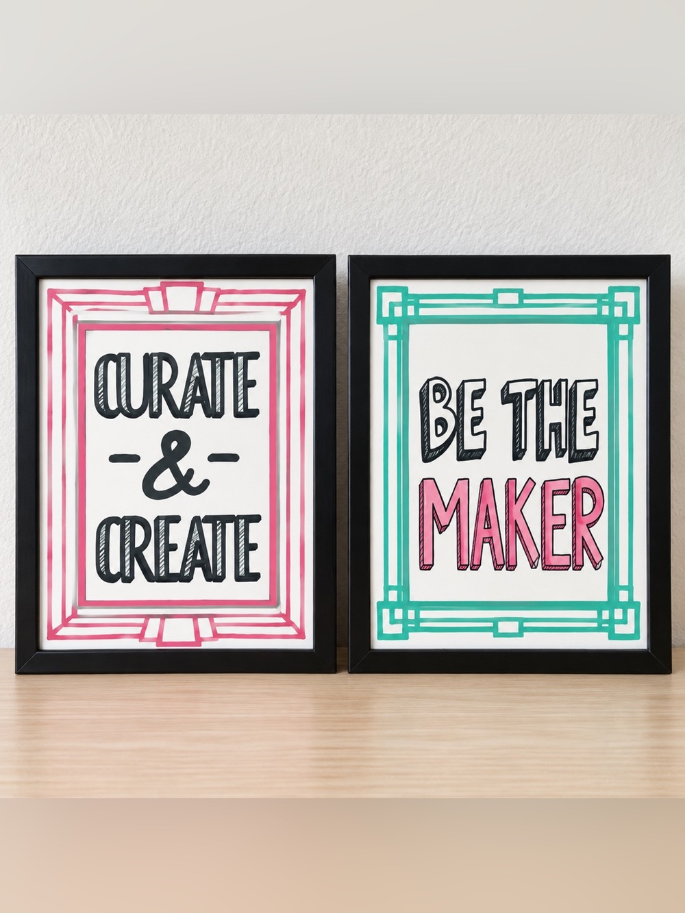 NWT Ashland Sewing Craft Room Wall Signs Set of 2 Colorful Motivational Decor